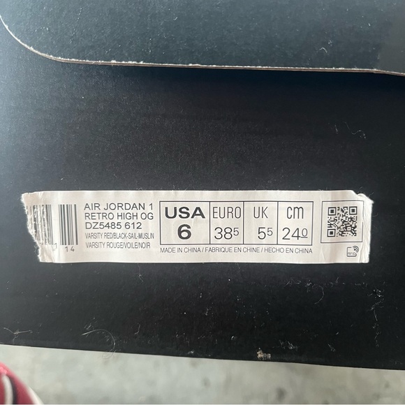 Air Jordan 1 Lost n Found Women’s 7.6 men’s 6 Blk Red Bred AJ1 Hi High Retro OG - Picture 10 of 11